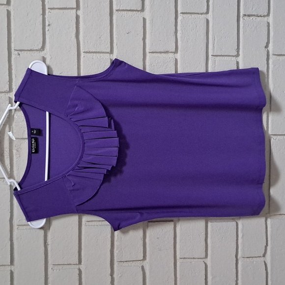 Effortless Style Purple 2 Piece Formal Ruffle Tank/Open Cardigan. Sz Medium NWOT - Picture 6 of 9